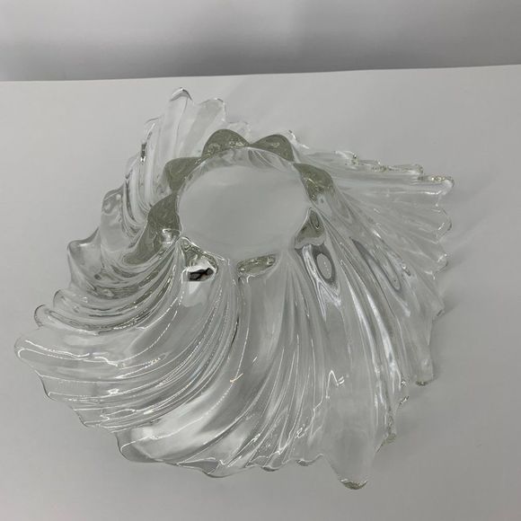 VTG Mikasa clear crystal swirl centerpiece bowl large 13" x 6" 4090 - Picture 4 of 9